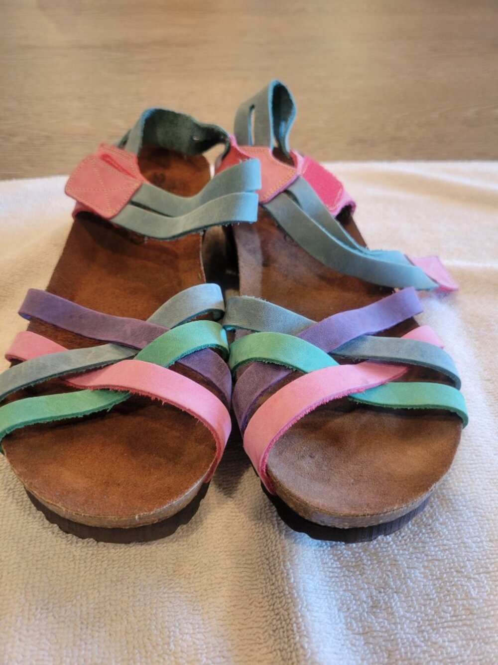 Sabatini Memory System Leather Comfort Sandals Multicolor Strappy EU 37 US 6.5-7 - Picture 6 of 7